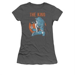 Elvis Presley Shirt Juniors Mic In hand Charcoal T-Shirt