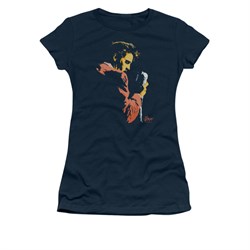Elvis Presley Shirt Juniors Quick Paint Navy T-Shirt