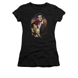 Elvis Presley Shirt Juniors Red Scarf 2 Black T-Shirt
