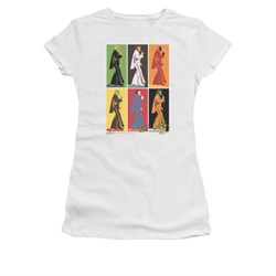 Elvis Presley Shirt Juniors Retro Boxes White T-Shirt