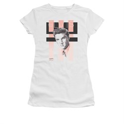 Elvis Presley Shirt Juniors Retro White T-Shirt