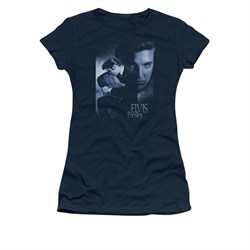Elvis Presley Shirt Juniors Reverent Navy T-Shirt