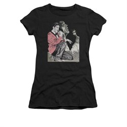 Elvis Presley Shirt Juniors Rock N Roll Smoke Black T-Shirt