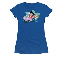Elvis Presley Shirt Juniors Speedway Royal Blue T-Shirt