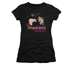 Elvis Presley Shirt Juniors Suspicious Minds Black T-Shirt