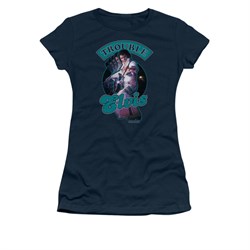 Elvis Presley Shirt Juniors Total Trouble Soundtrack Navy T-Shirt