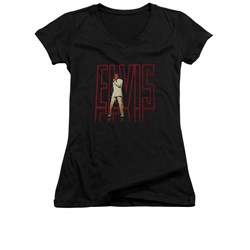 Elvis Presley Shirt Juniors V Neck 68 Album Black T-Shirt