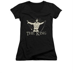 Elvis Presley Shirt Juniors V Neck Cape Black T-Shirt