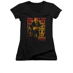 Elvis Presley Shirt Juniors V Neck Comeback Spotlight Black T-Shirt
