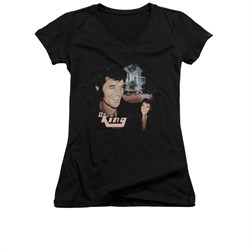 Elvis Presley Shirt Juniors V Neck Home Sweet Home Black T-Shirt