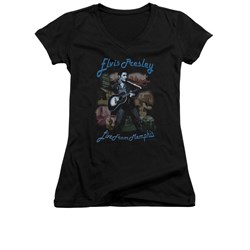 Elvis Presley Shirt Juniors V Neck Memphis Black T-Shirt