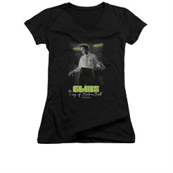 Elvis Presley Shirt Juniors V Neck Practice Makes Perfect Black T-Shirt
