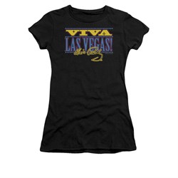 Elvis Presley Shirt Juniors Viva Las Vegas Black T-Shirt
