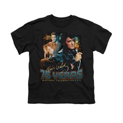 Elvis Presley Shirt Kids 75 Year Birthday Black T-Shirt