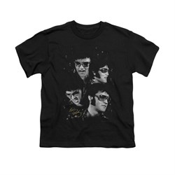 Elvis Presley Shirt Kids Faces Black T-Shirt