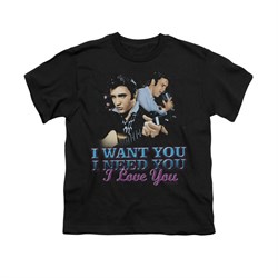 Elvis Presley Shirt Kids I Want You Black T-Shirt
