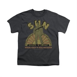 Elvis Presley Shirt Kids Logo Music Charcoal T-Shirt