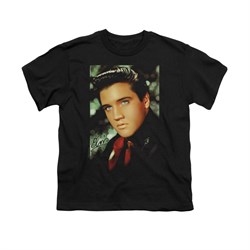 Elvis Presley Shirt Kids Red Scarf Black T-Shirt