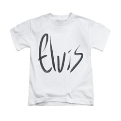 Elvis Presley Shirt Kids Sketchy Name White T-Shirt