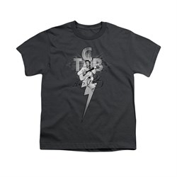 Elvis Presley Shirt Kids TCB Ornate Charcoal T-Shirt