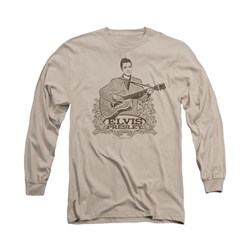Elvis Presley Shirt Laurels Long Sleeve Sand Tee T-Shirt