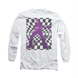 Elvis Presley Shirt Let's Rock Long Sleeve White Tee T-Shirt