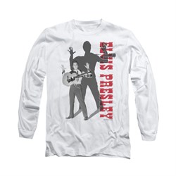 Elvis Presley Shirt Look No Hands Long Sleeve White Tee T-Shirt