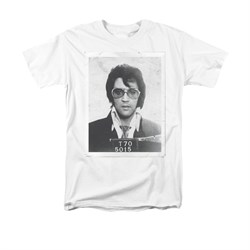 Elvis Presley Shirt Mugshot White T-Shirt