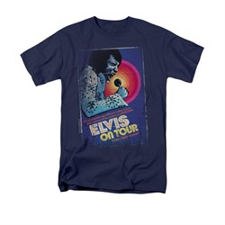Elvis Presley Shirt On Tour Poster Navy T-Shirt