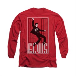 Elvis Presley Shirt One Jailhouse Long Sleeve Red Tee T-Shirt