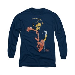 Elvis Presley Shirt Quick Paint Long Sleeve Navy Tee T-Shirt