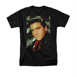 Elvis Presley Shirt Red Scarf Black T-Shirt