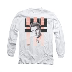 Elvis Presley Shirt Retro Long Sleeve White Tee T-Shirt