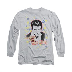 Elvis Presley Shirt Rockin With Long Sleeve Silver Tee T-Shirt