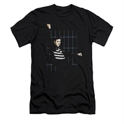 Elvis Presley Shirt Slim Fit Blue Bars Black T-Shirt