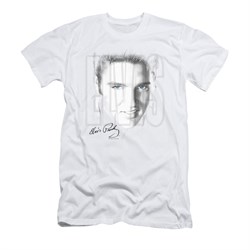 Elvis Presley Shirt Slim Fit Blue Eyes White T-Shirt