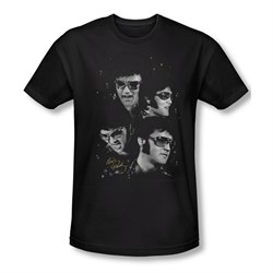 Elvis Presley Shirt Slim Fit Faces Black T-Shirt