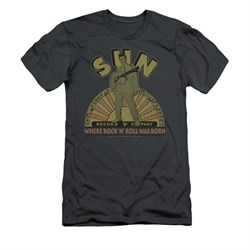 Elvis Presley Shirt Slim Fit Logo Music Charcoal T-Shirt