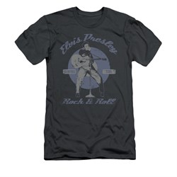 Elvis Presley Shirt Slim Fit Rock & Roll Charcoal T-Shirt