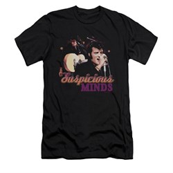 Elvis Presley Shirt Slim Fit Suspicious Minds Black T-Shirt