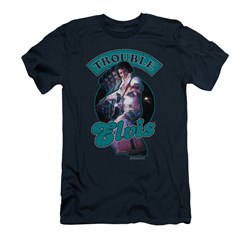 Elvis Presley Shirt Slim Fit Total Trouble Soundtrack Navy T-Shirt