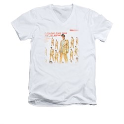 Elvis Presley Shirt Slim Fit V-Neck 50 Million White T-Shirt
