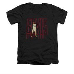 Elvis Presley Shirt Slim Fit V-Neck 68 Album Black T-Shirt