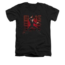Elvis Presley Shirt Slim Fit V-Neck 69 Anime Black T-Shirt