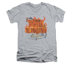 Elvis Presley Shirt Slim Fit V-Neck Devil Athletic Heather T-Shirt