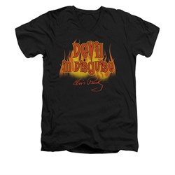 Elvis Presley Shirt Slim Fit V-Neck Devil In Disguise Black T-Shirt