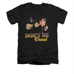 Elvis Presley Shirt Slim Fit V-Neck Don't Be Cruel Black T-Shirt