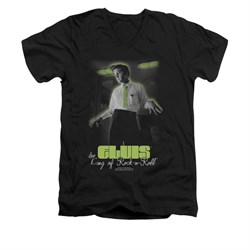 Elvis Presley Shirt Slim Fit V-Neck Practice Makes Perfect Black T-Shirt