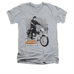 Elvis Presley Shirt Slim Fit V-Neck Roustabout Athletic Heather T-Shirt