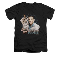 Elvis Presley Shirt Slim Fit V-Neck That's All Right Black T-Shirt